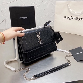 กระเป๋าแบรนด์เนม-YSL-กระเป๋าผู้หญิง/กระเป๋าแนวทแยง/แท้100%/พร้อมส่งจริงช็อต [ส่งฟรี] เทรนด์แฟชั่นหรูหรา