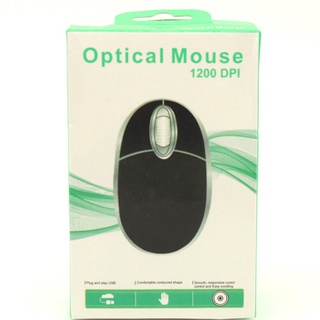 QI 1200 DPI USB Wired Optical Mouse Gaming Mice For PC Laptop เมาส์มีสาย มีไฟ น่ารัก