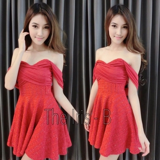 Mini Dress ปาดไหล่หิมะ (แดง)