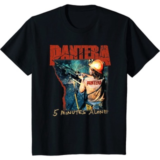 เสื้อยืดสีขาวเสื้อยืดแขนสั้น พิมพ์ลาย Pantera Official 5 Minutes Alone คุณภาพสูง แฟชั่นฤดูร้อนS-4XL