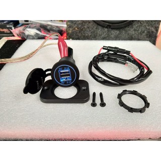 USBอเนกประสงค์ไฟเข้าDC12v-24v ไฟออก5V=2.1A+2.1Aแอมเต็มทั้ง2ช่องมีไฟรอบๆสวยงามครับ