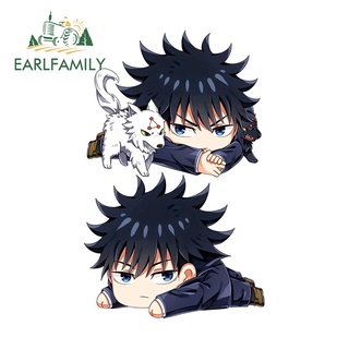 Earlfamily สติกเกอร์ฉลาก ลาย Jujutsu Kaisen ป้องกันรอยขีดข่วน ขนาด 13 ซม. x 8.2 ซม. สําหรับตกแต่งรถยนต์