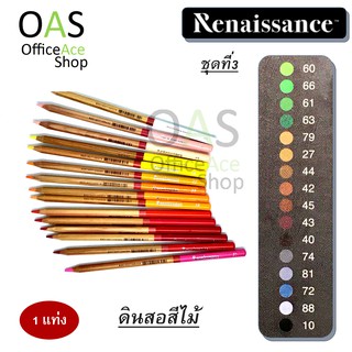 RENAISSANCE Artists Coloured Pencil ดินสอสีไม้ เกรดอาร์ตติส เรนาซองซ์ 3.7mm ชุด3/3