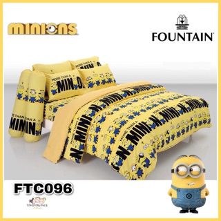 🔵ลิขสิทธิ์แท้🔵 Fountain ผ้าปู + ผ้านวม FTC096 มินเนี่ยน MINIONS Bed Set FTC ชุดเครื่องนอน ผ้าปูที่นอน