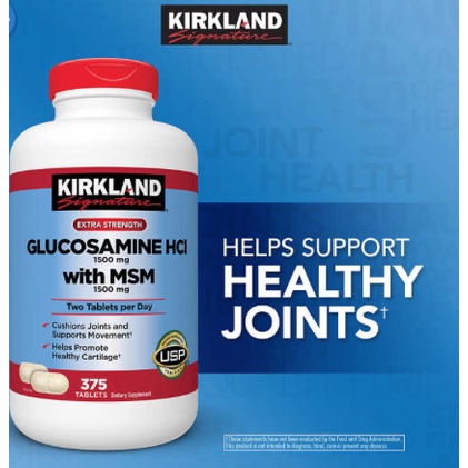 Kirkland Signature Glucosamine with MSM, 375 Tablets Exp05/2026