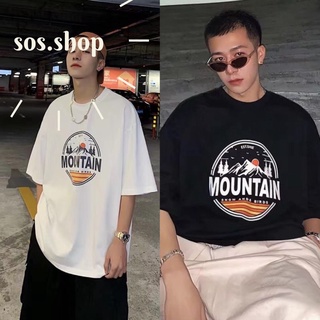 SOSส่งจากไทย 🍀[M～5XL]เสื้อยืด สกรีนMOUNTAIN เวอร์ชั่นเกาหลีคอกลม แขนสั้น#S60