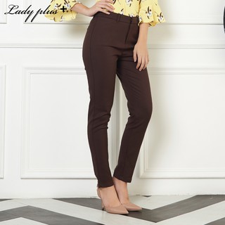 Lady Plus กางเกงขายาว | Long Pants 6085PL กางเกงทำงาน กางเกงทรงสลิม สีน้ำตาลโกโก้