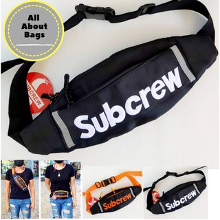 กระเป๋าสะพายข้างและคาดเอวSupreme//AB057แบบปักใบเล็กunisex