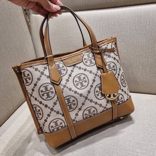 TORY BURCH PERRY MONOGRAM JACQUARD SMALL TRIPLE COMPARTMENT TOTE