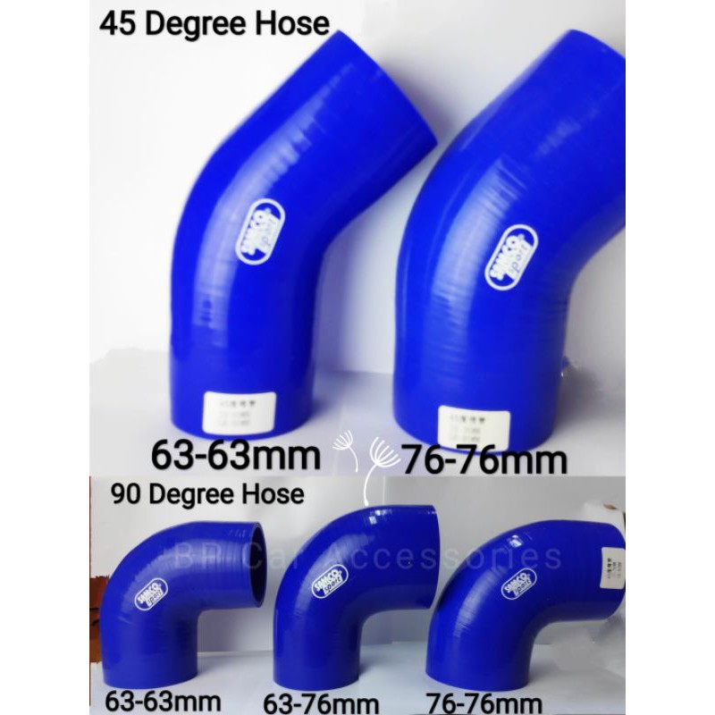 ท่อซิลิคอน Samco 45 องศา 63-63mm,76-76mm/90 องศา 63-63mm,63-76mm,76-76mm