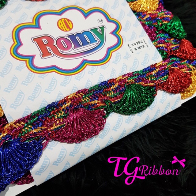 ❤️🇮🇳แถบดิ้น 10292 สีรุ้งงานสวยหรู