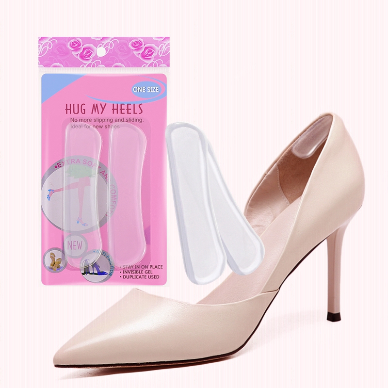 (Hug My Heels) แผ่นกันรองเท้ากัด สีใส แบบซิลิโคน สำหรับแก้รองเท้ากัด/หลวม