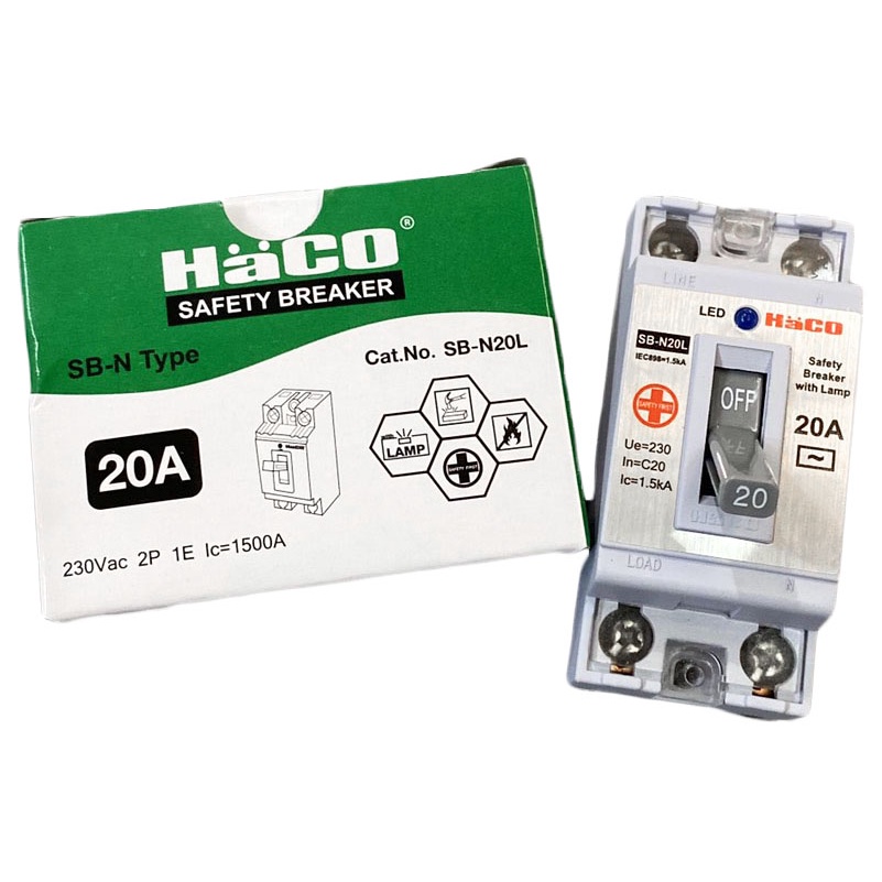 HACO เซฟตี้เบรกเกอร์ ขนาด 10A 16A 20A 32A (แถมฟรี กล่องเบรกเกอร์) - รูปที่ 3