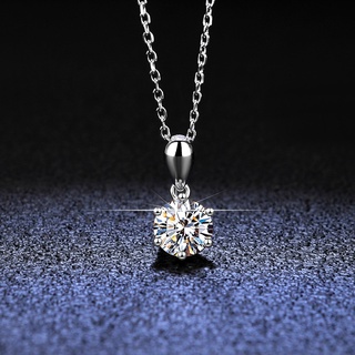 หนึ่งกะรัต S925 สร้อยคอเงิน Moissanite คลาสสิกจี้ Moissanite สำหรับผู้หญิง