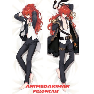 Diluc Genshin Impact Dakimakura ปลอกหมอน แบบนิ่ม ลายอนิเมะญี่ปุ่น 50x150 ซม. สําหรับตกแต่งบ้าน โซฟา VN065