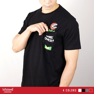 Pocket T-Shirt เสื้อยืดมีกระเป๋า คอกลม แขนสั้น พิมพ์ลาย Mario ใส่ได้ทั้งผู้หญิง-ผู้ชาย/ รุ่น IA-129