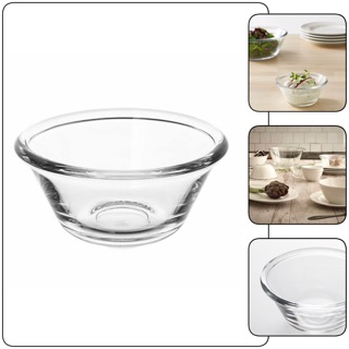 ถ้วยแก้ว ชามแก้วใส Bowl Clear Glass ปลอดแคดเมียมและตะกั่ว สำหรับใส่อาหารปริมาณน้อย 2 Size :12 cm. / 15 cm.