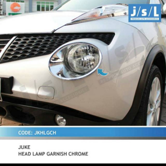 ไฟหน้า Nissan Juke garnish/ ไฟหน้า garnish chrome jsl