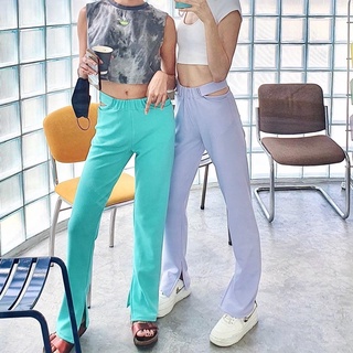 LILIT BKK | LILIT-01 กางเกงขายาวทรงกระบอกแต่งเอวคัทเอาท์ Ariel Cut-out Pants