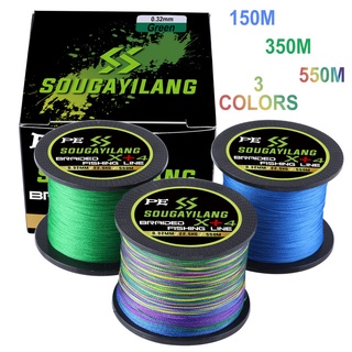 Sougayilang สายตกปลา PE 150ม./350ม./550ม.,ความแข็งแรงสูงสายตกปลา PE ถักสาย12.3-55.8LB