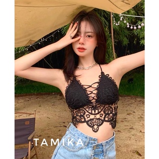 TAMIKA🎉พร้อมส่ง🎉 เสื้อลูกไม้ เสื้อถัก เสื้อไปทะเล เสื้อแฟชั่น หลังแซ่บ สุดsexy-S224