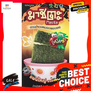 มาชิตะสาหร่ายรสสไปซี่ 3.6 กรัมX12 ซอง MASITA SEAWEED SPICY 3.6 G.X12