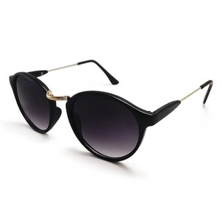 HIPSTER STYLE HALF WIRE METAL ARMS SUNGLASSES แว่นกันแดด รุ่น HIP-HW303 - Black