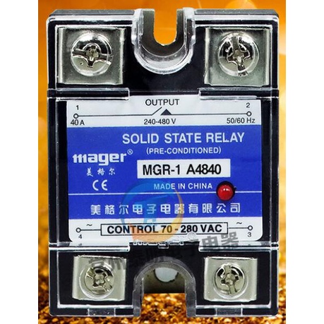 HB mager ของแท้ใหม่ SSR รีเลย์โซลิดสเตตเฟสเดียว 40A 220VAC-AC MGR-1 A4840 AC ควบคุม AC