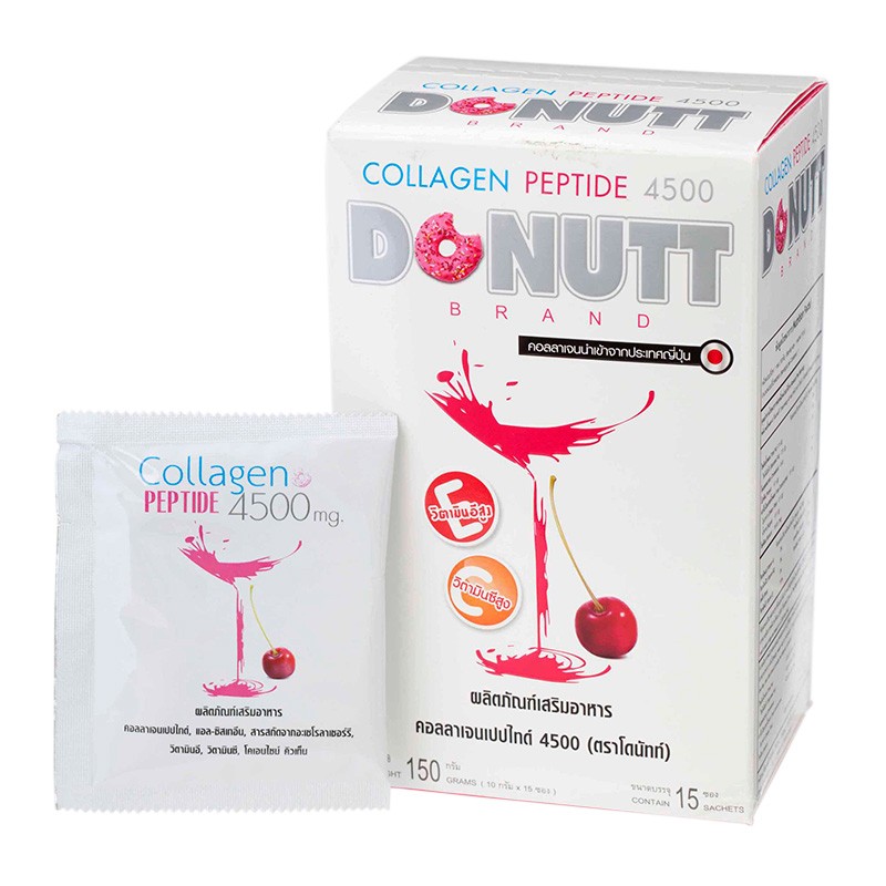 Donut Collagen Peptide 4500 mg โดนัทคอลลาเจนชง 15 ซอง