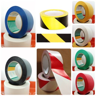 เทปตีเส้นพื้น แบ่งเขต แพค3ม้วน  เนื้อ PVC TAPE ขนาด 48mm X33เมตร  มีหลายสี เทปหนา กาวเหนียวติดพื้นมันได้