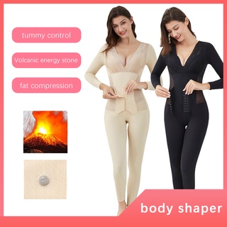 Wechery Korset Shapewear บอดี้สูท แบบเต็มตัว ผู้หญิง เอว เทรนเนอร์ แขนยาว กระชับสัดส่วน รัดตัว เปิดเป้า