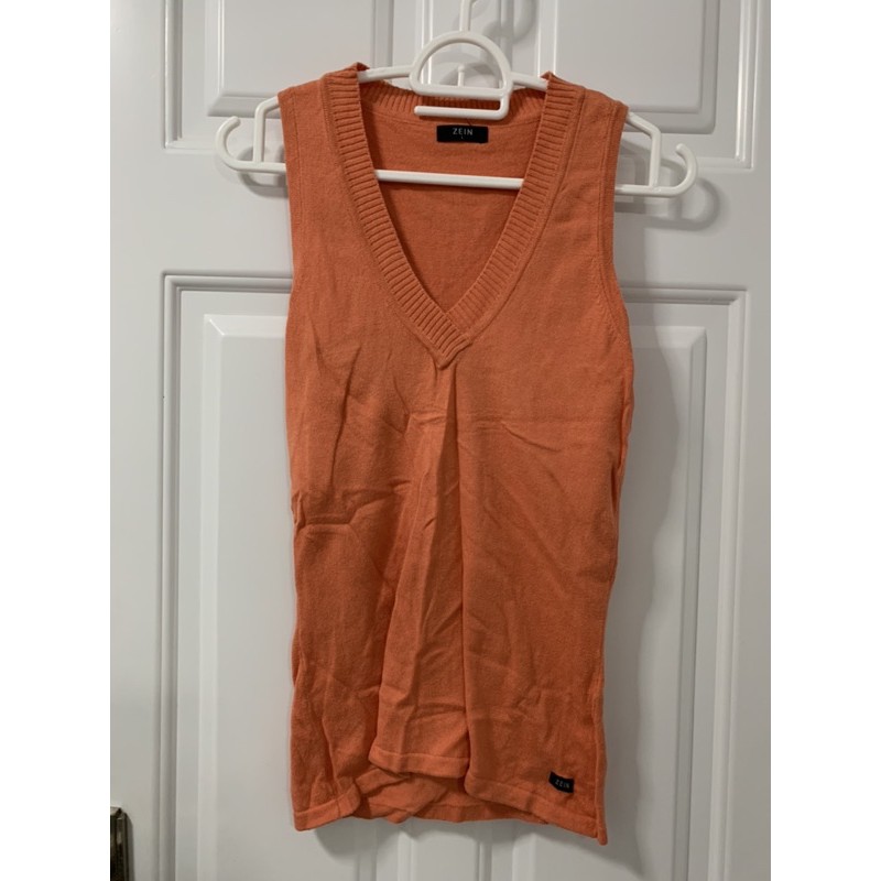 ZEIN เสื้อไหมพรมสีส้ม