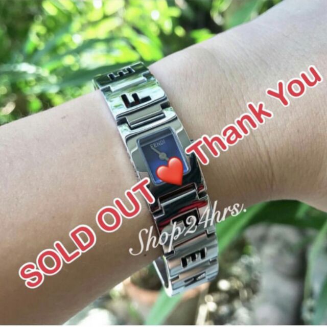 🥈🥈🥈Used 🥈🥈🥈 FENDI 3150L Navy Blue Dial Stainless Steel Quartz Women's Watch ของแท้
