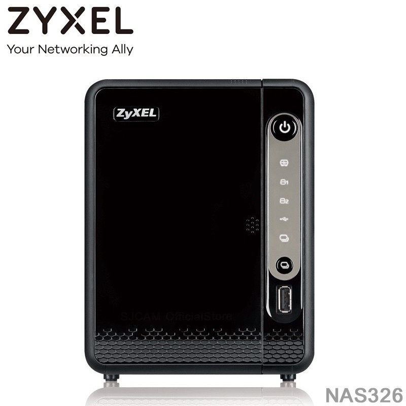 ZYXEL NAS326 2-Bay Nas, Gbe LAN, 1xUSB 2.0, 2xUSB 3.0, Max 24TB (2 bay), RAID 0, 1, JBOD 1.3GHz CPU 