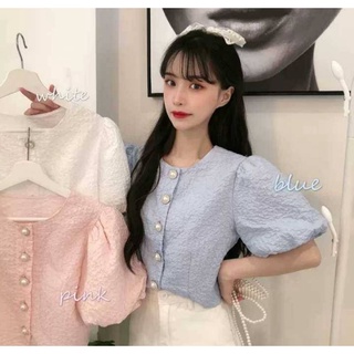 เสื้อสีพื้น คอกลม แขนบอลลูน