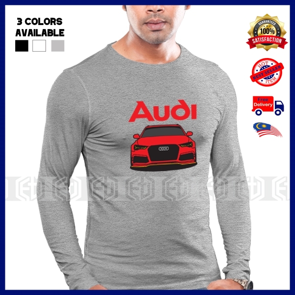 Audi AS T เสื้อแขนยาว Quattro ผ้าฝ้าย Motorsport RS Racing Pakaian ลําลองแฟชั่น Baju Unisex