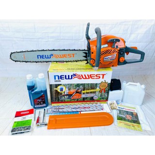 เลื่อยยนต์ NEW WEST 588 รุ่นงานหนัก บาร์โซ่ 22 นิ้ว STIHL แท้ อึด ทน แรง ร้อนไม่ดับ เอียงตัดได้ 360 องศา