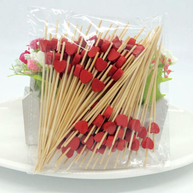 100Pcs heartshaped Cocktail Drink Stirring Sticks Food Dessert Picks