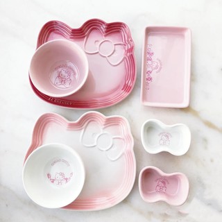 Cool Color Enamel Tableware Plate Bowl Cat Head Plate Hellokitty Series Bowl KT Snack Plate Plate Baking Can