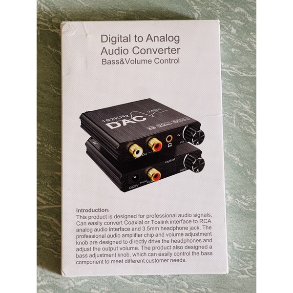 Digital To Analog Audio Converter Digital Optical Coax Coaxial Toslink ไปยัง Analog RCA L/R Audio Co