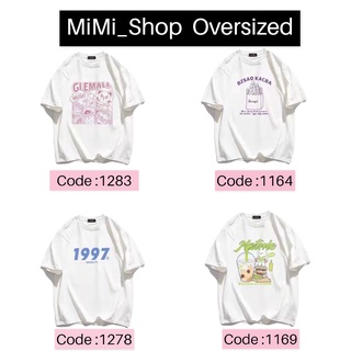 MiMi_shop ❤️ พร้อมส่ง❤️ เสื้อยืดโอเวอร์ไซด์ เสื้อยืดผู้หญิง เสื้อแฟชั่น คอกลมแขนสั้นลายการ์ตูน น่ารักๆสีสันสดใส