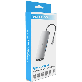 ส่งไวจากไทย Vention อะแดปเตอร์ฮับ 9 In 1 HUB USB Type-C เป็น USB 3.0 + HDMI 4K + RJ 45 + การ์ดรีดเดอร์ SD/TF + USB C HUB 3.5 มม.