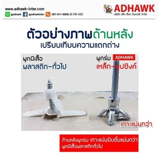 พุกร่ม เหล็ก ชุบซิงค์ ใช้สำหรับงานยิปซั่ม จำนวน 100 ตัว (1 กล่อง) Hollow Wall Anchor