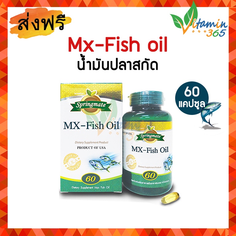 Springmate MX Fish oil สปริงเมท น้ำมันปลา อุดมไปด้วยโอเมก้า3 60 แคปซูล