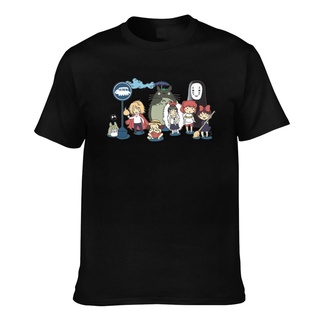 เสื้อยืดแขนสั้น พิมพ์ลาย Miyazaki Hayao Spirited Away No Face Man My Neighbor Totoro Kikis สําหรับผู้ชาย