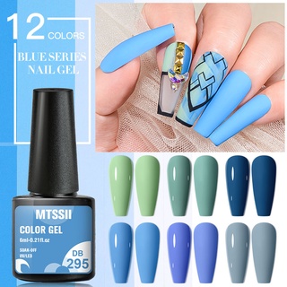 MTSSII เล็บเจล 6ml UV Nail Gel Polish คอลเลคชั่น Blue Purple Soak Off ยาทาเล็บเจล