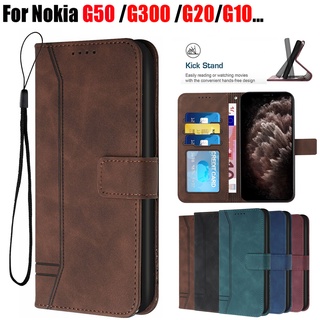 Nokia G50 G300 G20 G10 Phone Case Luxury Flip PU Leather Magnetic Wallet Style Stand Cover ---003