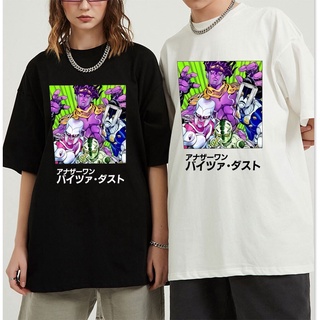 เสื้อยืดแขนสั้นลําลอง ทรงหลวม พิมพ์ลายการ์ตูน Jojo Bizarre Adventure สไตล์ญี่ปุ่น สําหรับผู้ชาย