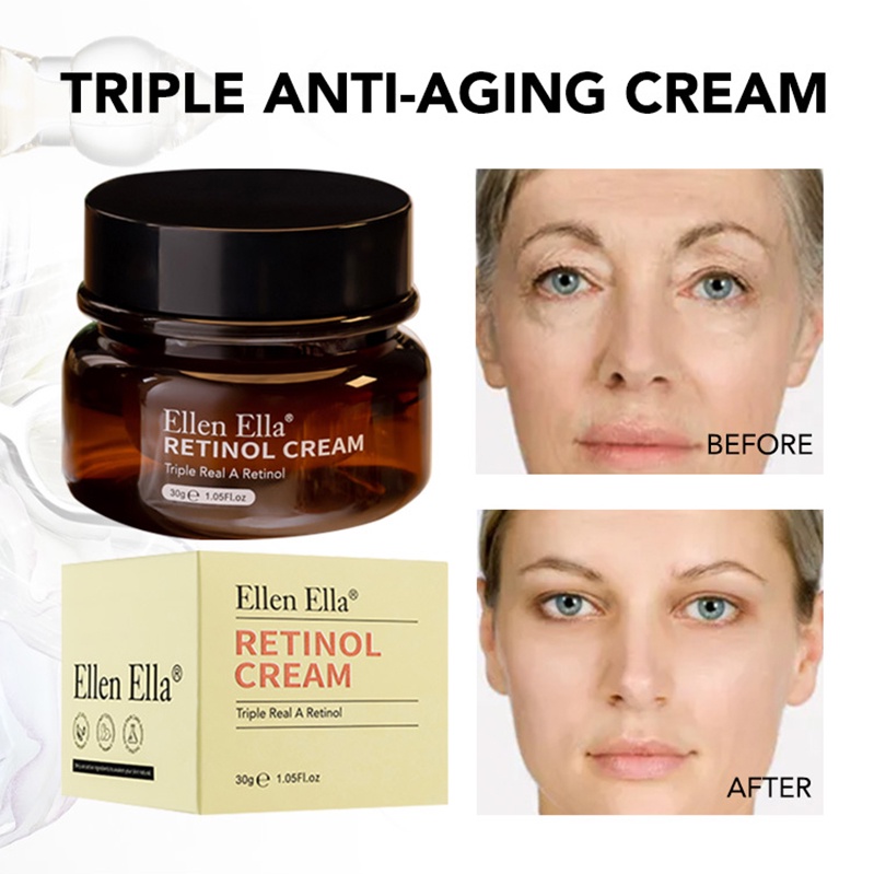 ELLEN ELLA Triple Retinol ครีมคอลลาเจน กระตุ้นการสร้างคอลลาเจน ครีมต่อต้านริ้วรอยที่ดีที่สุด Triple 
