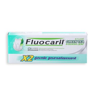 🔥HOT🔥 ฟลูโอคารีล ยาสีฟัน สูตรกรีนทีและใบฝรั่ง ขนาด 160 กรัม แพ็คคู่ Fluocaril Toothpaste Green 160 g